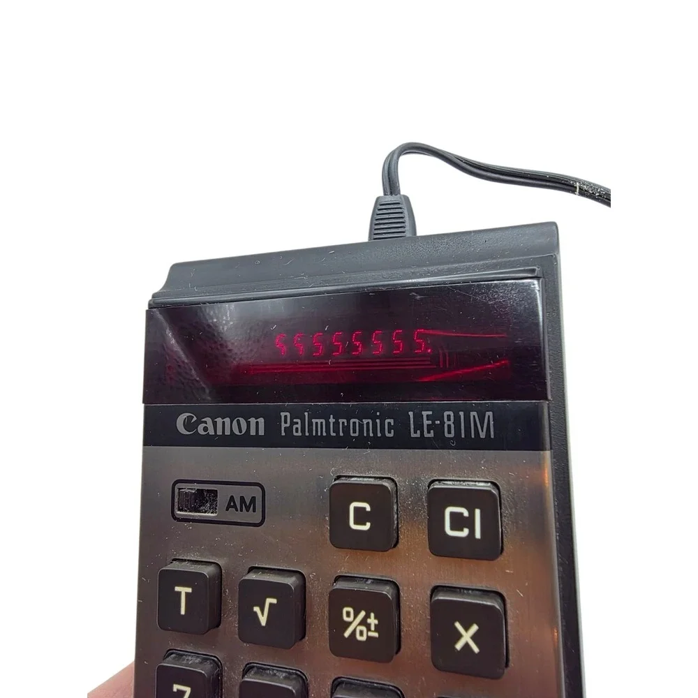 Vintage Canon palmtronic LE-81M Calculator w/ Power Adapter - Tested & Works -